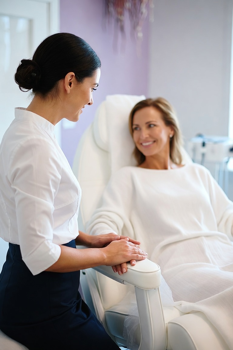 Board-certified Physician Associate consulting with a Botox patient at Chic Derm & Aesthetics in Allen, TX