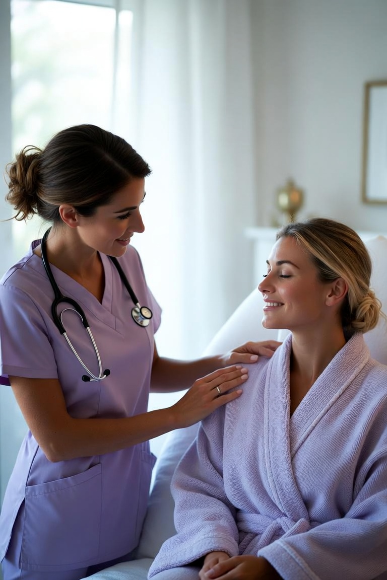 Board-certified Physician Associate consulting with a lip flip patient at Chic Derm & Aesthetics in Allen, TX